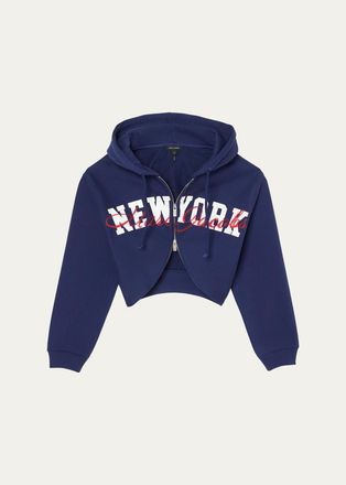 Marc Jacobs Canal Street Logo Crop Zip Hoodie