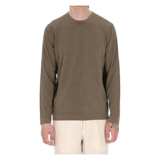 Drumohr Sweatshirts, male, Green, Size: 2XL Maglia girocollo in fine cotone frosted