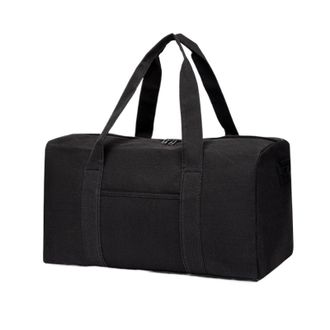 Generic Compatible For Men Folding Travel Bag Large Capacity Canvas Unisex Luggage Storage Outdoor Portable Shoulder Fitness Duffel(Black S)