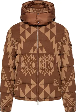 Moncler Moncler Boislune Hooded Corduroy Short Down Jacket, Men, Brown, Size: 2