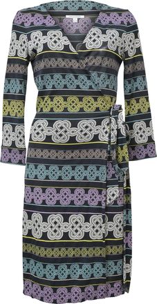 Diane Von Fürstenberg Diane Von Furstenberg Knot Print Wrap Dress in Multicolor Viscose