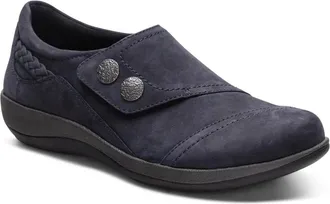 Aetrex Womens Aetrex Karina DM505WM Navy Leather Monk Strap Comfort Shoes GAL1400