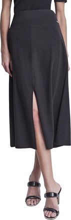 DKNY Dkny Arid Pique Mini Logo Emblem Slit Skirt