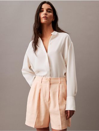 Calvin Klein Womens Soft Twill Relaxed Short - Orange - 24