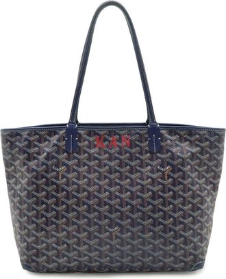 Goyard Navy Yellow Coated Canvas Shoulder Bag Tote Bag (Pre-Owned)