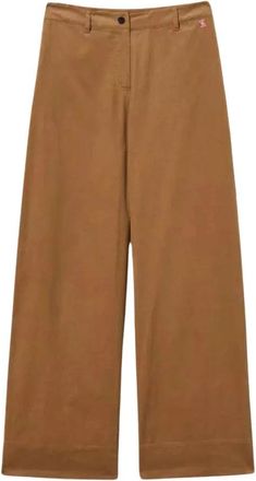 Twinset Myfo Fluwelen Broek - Dames - Wijde Broeken - Bruin - XS - Katoen - Broeken