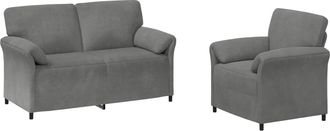 vidaXL Juego De Sof&aacute; 2 Uds. Gris Oscuro Terciopelo Vidaxl