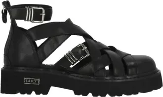 Cult Schoenen, Dames, Zwart, 36 EU, Wol, Slash 4694 Sandaal