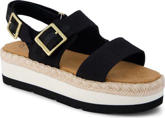 Toms Toms Giana Textile Womens Black Beachside Sandals - Size UK 7