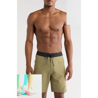 Rvca VA Solid Swim Trunks in Martini Olive at Nordstrom Rack, Size 31