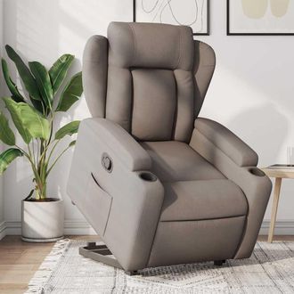 vidaXL Vidaxl - Sill&oacute;n Reclinable Elevable Tela Gris Taupe