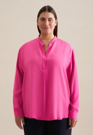 Seidensticker Klassische Bluse SEIDENSTICKER Schwarze Rose, Damen, Gr. 5XL50, pink, 100% Viskose, unifarben, regular fit, ohne Ausschnitt, Blusen Klassische Bluse, 