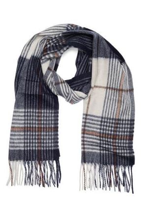 Nordstrom Rack Mens Cashmere Fringe Scarf in Beige Plaid at Nordstrom Rack