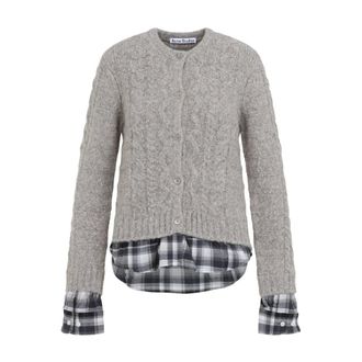 Acne Studios C&aacute;rdigan de Punto Trenzado - Knitwear - Mujer - Gris - XS