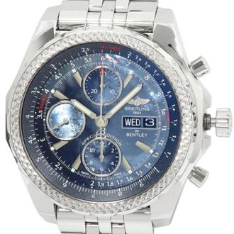 Breitling Pre-owned Stainless Steel watches - Heren - Pre-owned - Blauw - Maat: ONE Size
