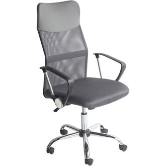 Beliani Beliani - Sedia Ufficio Rete Grigio e Ecopelle Alzata a Gas Girevole Inclinabile Design