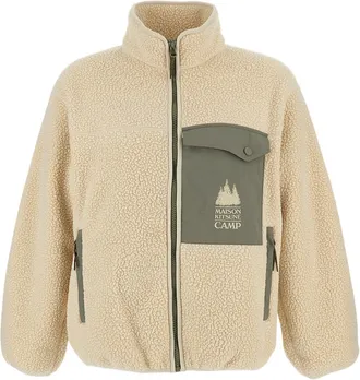 Maison Kitsun&eacute; Zip-Up Fleece Jacket With Logo Pocket And High Collar
