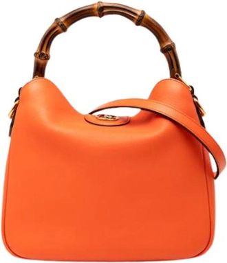 Gucci Pre-owned Handbags, female, Orange, Size: ONE SIZE Pre-owned Leather Handbag