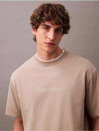 Calvin Klein Mens Standard Logo Relaxed Tee - Brown - 2XL