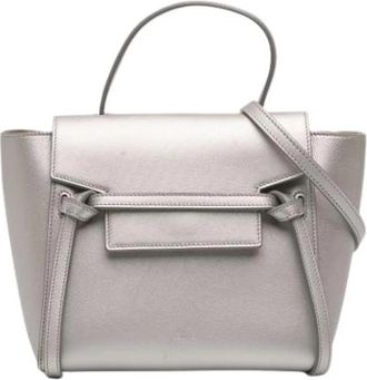 Celine Pre-owned Belt Satchel - Dames - Vintage Handtas - Grijs - ONE Size - Leer - Vintage