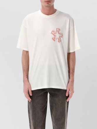 Represent initial star graphic crew neck t shirt