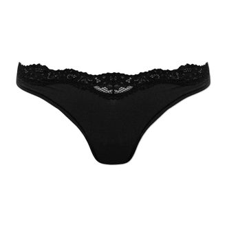 SKIMS Tanga de encaje Fits Everybody - Underwear - Mujer - Negro - 2XS