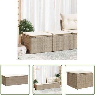 vidaXL vidaXL Cuscino da giardino - Set Divano da Giardino 2 pz con Cuscini Beige Polyrattan Acacia