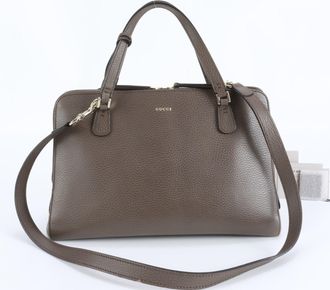 Gucci Brown Leather Handbag Shoulder Bag Tote Bag (Pre-Owned)