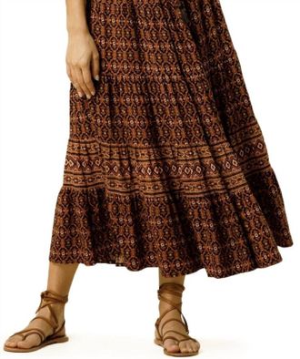 Lusana Bella Maxi Skirt In Copper