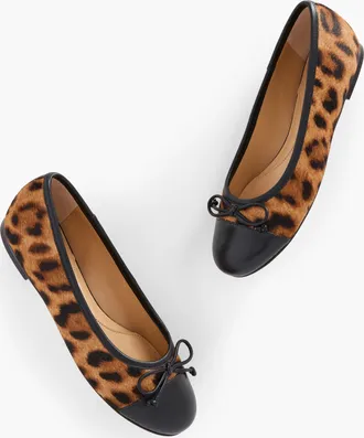 Talbots Blair Cap Toe Ballet Flats - Calf Hair Leopard - Tan - 6 1/2 M Talbots
