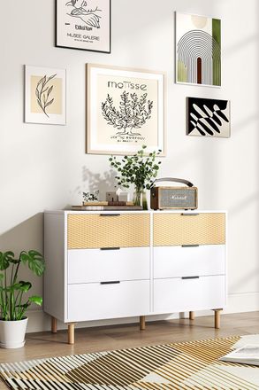 Living and Home Contemporary Wooden Storage Cabinet in White