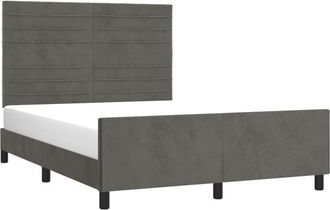 vidaXL Vidaxl - Estructura De Cama Sin Colch&oacute;n Terciopelo Gris Oscuro 140x190cm