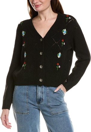 CeCe by Cynthia Steffe Wool-Blend Pointelle Cardigan