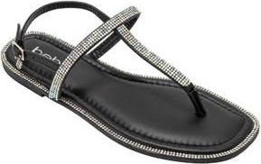Bebe Rhinestone T-Strap Sandal in Black at Nordstrom Rack, Size 11