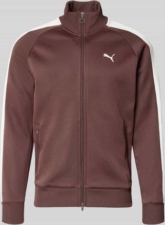 Puma Sweatjacke mit Label-Print in Schoko, Gr&ouml;&szlig;e XXL