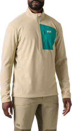 Helly Hansen Versalite Fleece Half Zip Pullover in Khaki /Sand at Nordstrom, Size Xx-Large