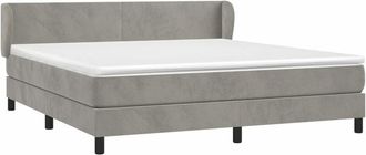 vidaXL Vidaxl - Cama Box Spring Con Colch&oacute;n Terciopelo Gris Claro 160x200 Cm