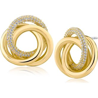 Kenneth Jay Lane Pav&eacute; Interlocking Circles Earrings in Gold Plated at Nordstrom