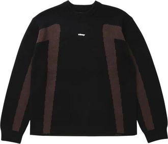 Obey Crew Neck Knit - Heren - Ronde hals truien - Zwart - M - Katoen - Truien & Vesten