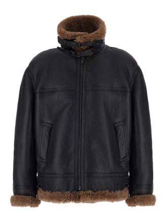 Saint Laurent Black Mock Collar Jacket