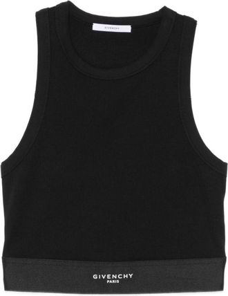 Givenchy Cropped Tanktop - Dames - Tops zonder mouwen - Zwart - M - Katoen - Tops