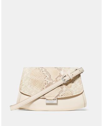 Kate Spade New York Womens Ali Snake Mini Crossbody Bag - Beige Leather - One Size