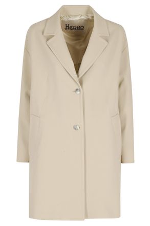 Herno Sand Long Lapel Pocketed Polyester Coat