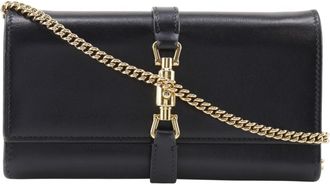 Gucci Black Leather Chain/Shoulder Wallet (Pre-Owned)