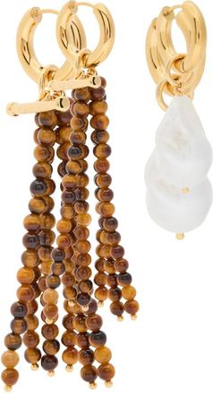 Timeless Pearly beaded drop earring - Goud