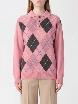 J.W.Anderson Polo a maniche lunghe in pura lana con motivo a rombi
