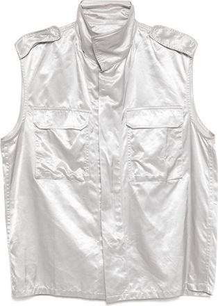 Olly Shinder wet look gilet - men - Nylon - S - Silver