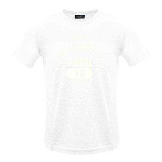 Diesel Heren Eigendom van Denim Divisie Logo T-Shirt (Wit)
