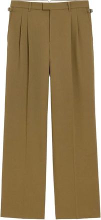 Ami Pantaloni sartoriali a gamba ampia con pieghe - Verde