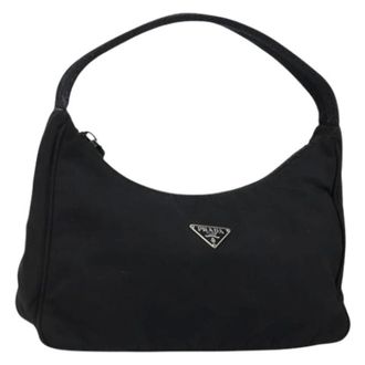 Prada Pre-owned Shoulder Bags, female, Black, Size: ONE SIZE Pre-owned Vintage Nylon Hand Bag